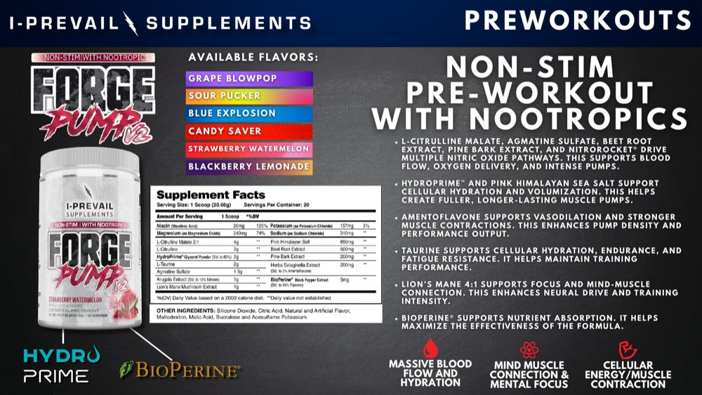 Forge Pump V2: Non-Stim Pre-Workout with Nootropics
