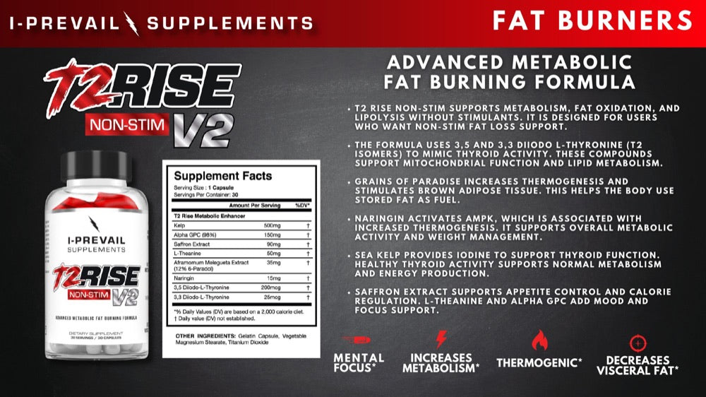 T2 Rise Non-Stim V2: Metabolic Fat Burner
